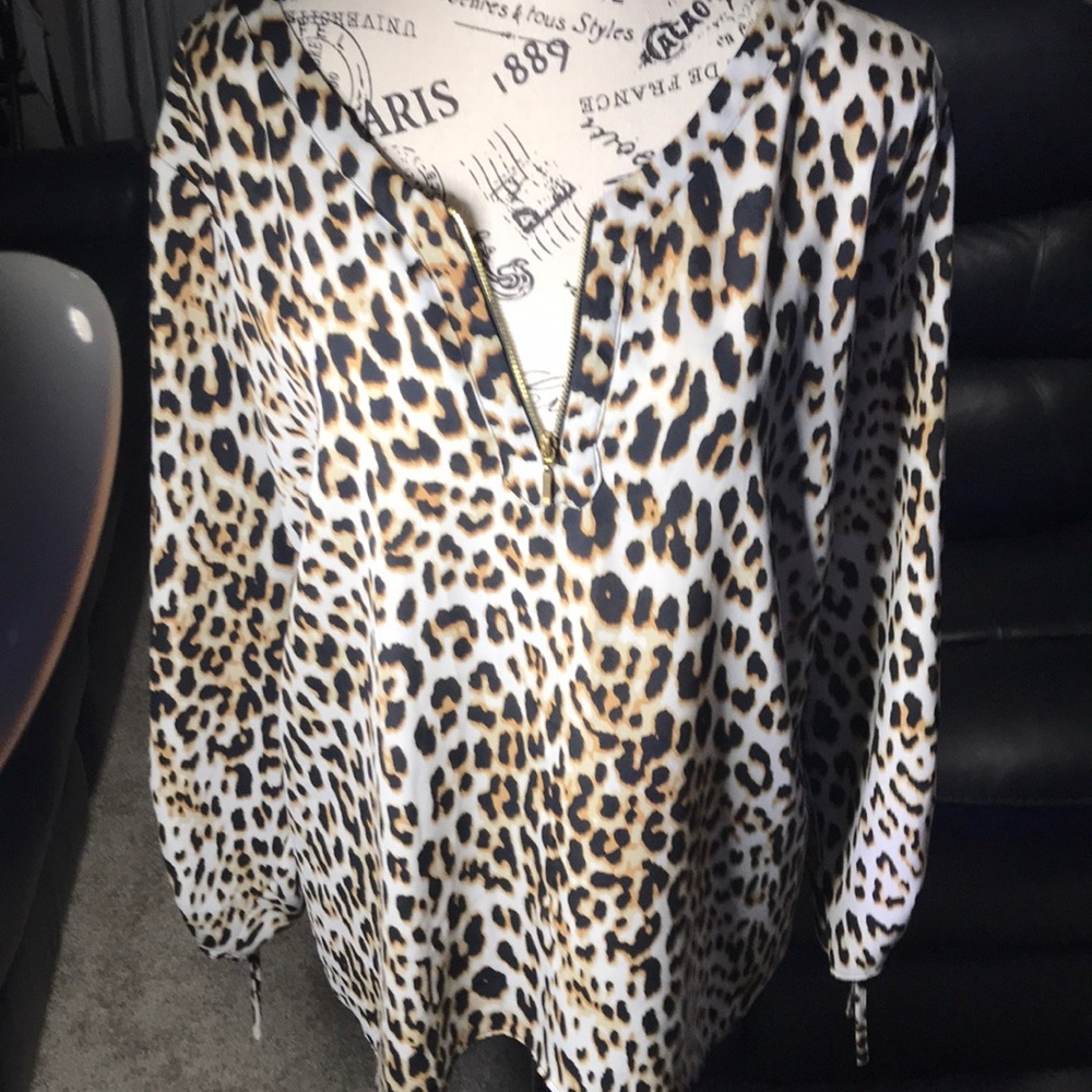 Women’s Blouse Leopard Print 1xl Animal print